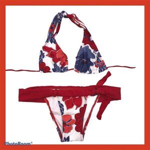Recco Size Large Brazilian Floral Thick Waist Bikini Set. New With Tags